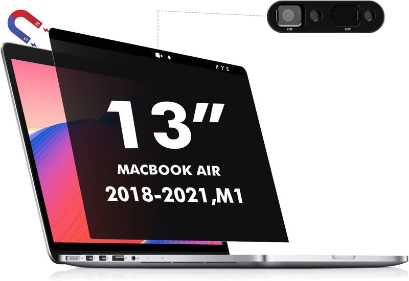 pys macbook air 13 inch privacy screen Compatible with MacBook Air 13.3'(Released in 2018-2021: A1932,A2179,A2337)-Anti Glare，Webcam Cover Slider，Provide Privacy, Ultra Slim，Easy On - Image 1