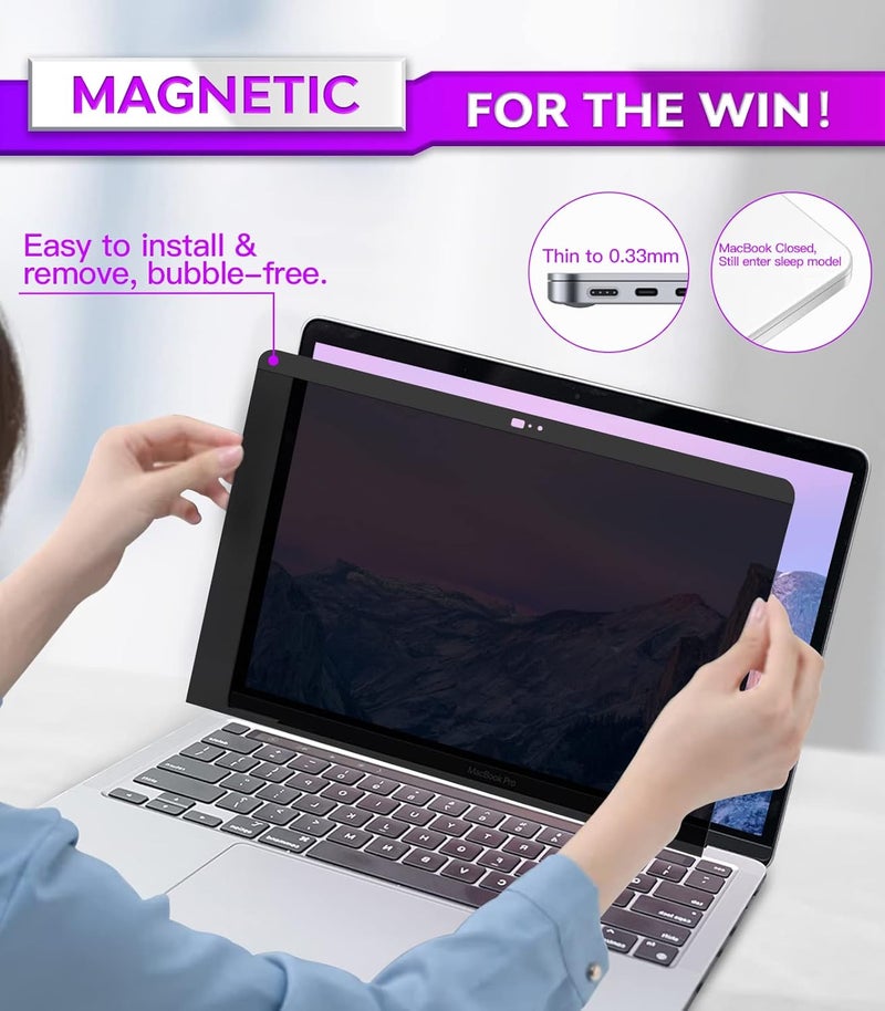 pys macbook air 13 inch privacy screen Compatible with MacBook Air 13.3'(Released in 2018-2021: A1932,A2179,A2337)-Anti Glare，Webcam Cover Slider，Provide Privacy, Ultra Slim，Easy On - Image 3