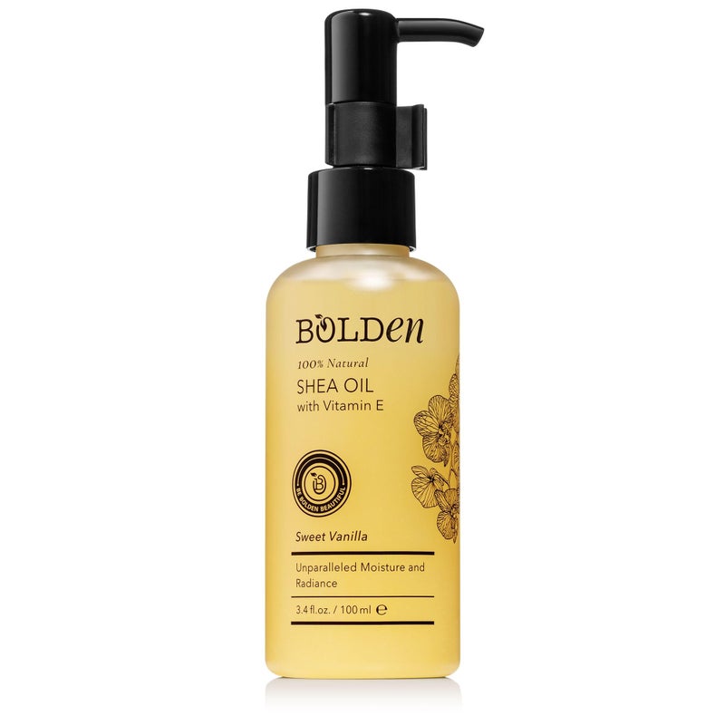 BOLDEN Sweet Vanilla Shea Body Oil with Vitamin E | Stretch Mark Pregnancy Care | 100% Natural Moisture Shea Oil | Lightweight After Shower Body Oil | 3.4 Fl Oz - Image 1