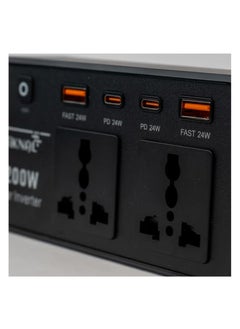 تكنال محول كهرباء سيارة 200 واط من TiKNAL بمنفذين AC و4 منافذ USB/PD - لشحن الأجهزة اللابتوب والكمبيوتر وتشغيل الأدوات أثناء السفر  - Image 2