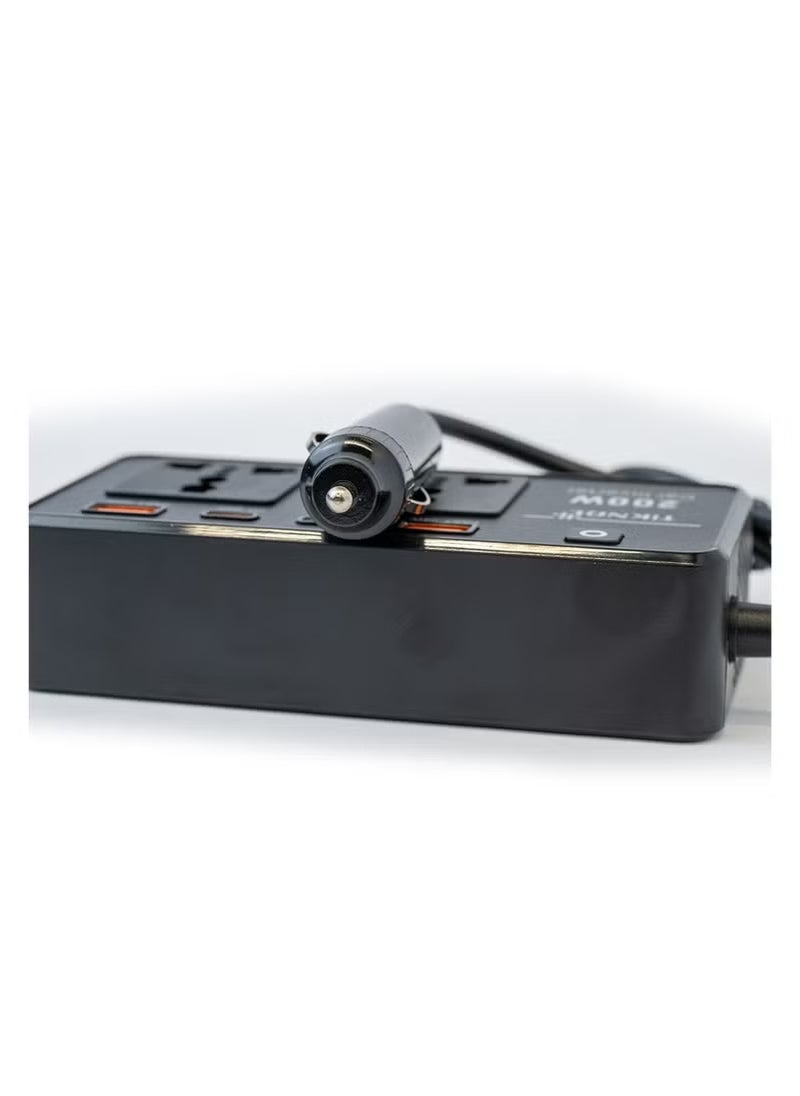 تكنال - محول كهرباء سيارة 200 واط من TiKNAL بمنفذين AC و4 منافذ USB/PD - لشحن الأجهزة اللابتوب والكمبيوتر وتشغيل الأدوات أثناء السفر - Image 1