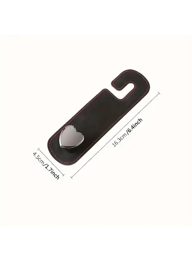 Black Car Hooks 2 Pack Faux Leather Seat Back Organizer Headrest Hanging Bag - Image 2