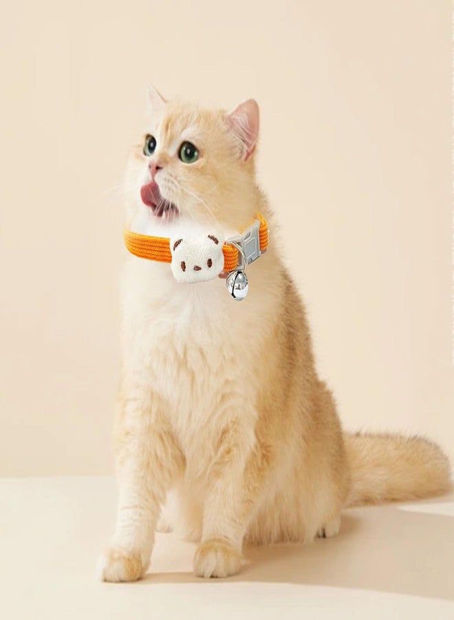 Dancepanda Cat Collar Breakaway,Cat Collars for Girl Cats,Kitten Collar with Bell(2PCS,Red and Ogrange) - Image 5