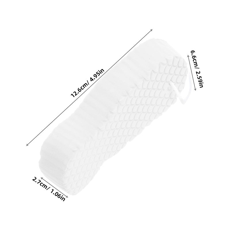 White Exfoliating Bath Sponge With Embossed Texture For Gentle Skin Cleaning - Image 3
