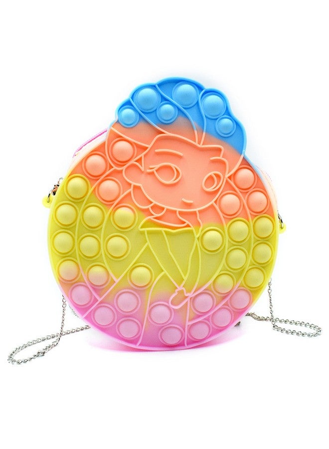 Kiditos (Pop It Bag Princess Shape Sling Bag Crossbody Bags for Women Girls, Pop It Purse, Pop Fidget Shoulder Bag, Fidget Purse Push Bubble Fidget Toy Handbag Stress Relief Toy Pop Fidget Bag, Pink - Image 1