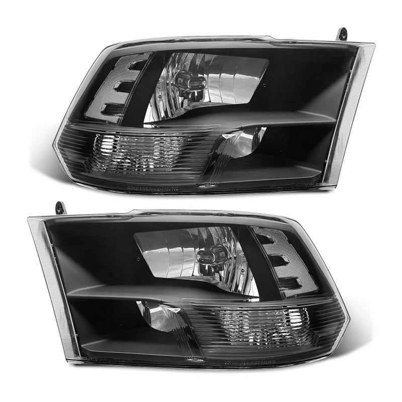 ADCARLIGHTS for 20092018 Dodge Ram Headlight Assembly compatible with 20092018 Ram 150020102018 Ram 2500 350020192021 Ram 1500 Classic Black Housing Clear Reflector Headlamp Replacement