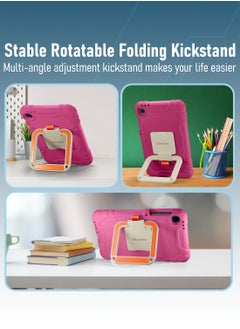 Moxedo Moxedo Rugged Protective EVA Foam Silicone Kids Case Cover, Shockproof Foldable 360 Rotatable Stand Handle Grip with Pencil Holder Compatible for Samsung Galaxy Tab A7 Lite 8.7-inch (Rose Pink)  - Image 5