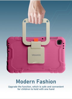 Moxedo Moxedo Rugged Protective EVA Foam Silicone Kids Case Cover, Shockproof Foldable 360 Rotatable Stand Handle Grip with Pencil Holder Compatible for Samsung Galaxy Tab A7 Lite 8.7-inch (Rose Pink)  - Image 4