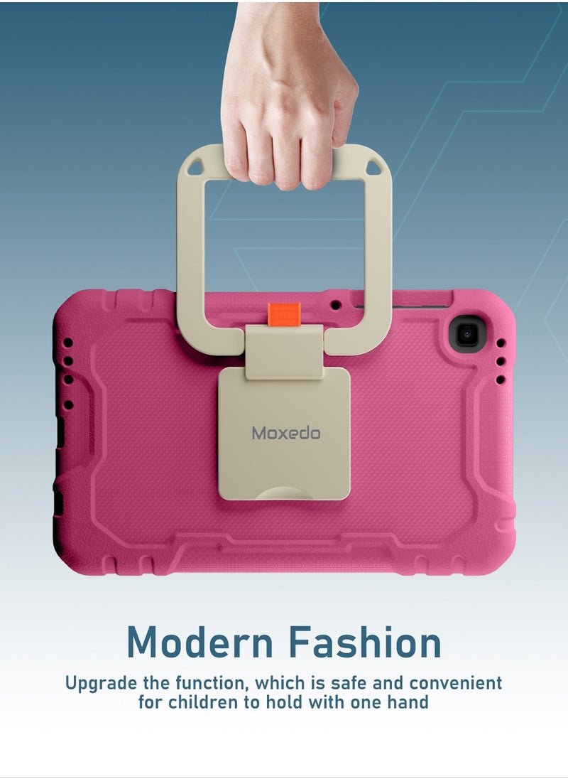 Moxedo Moxedo Rugged Protective EVA Foam Silicone Kids Case Cover, Shockproof Foldable 360 Rotatable Stand Handle Grip with Pencil Holder Compatible for Samsung Galaxy Tab A7 Lite 8.7-inch (Rose Pink)  - Image 4