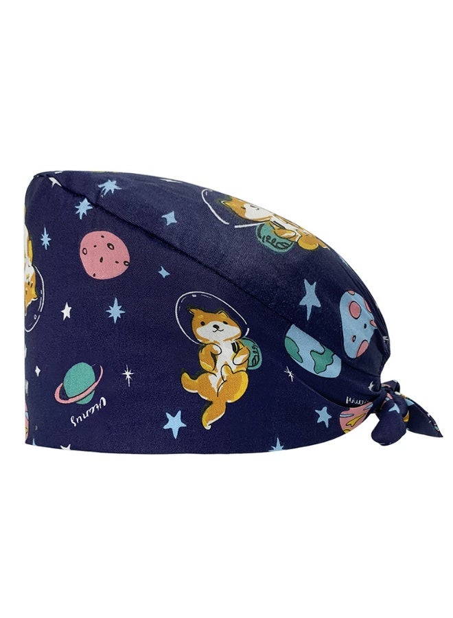 NIBEMINENT Scrubs Cap  Cotton Print Surgery Scrub Hats Nurse Caps Medical Accessories Beauty Salon Pet Shop Lab Work Hat Chef Hat