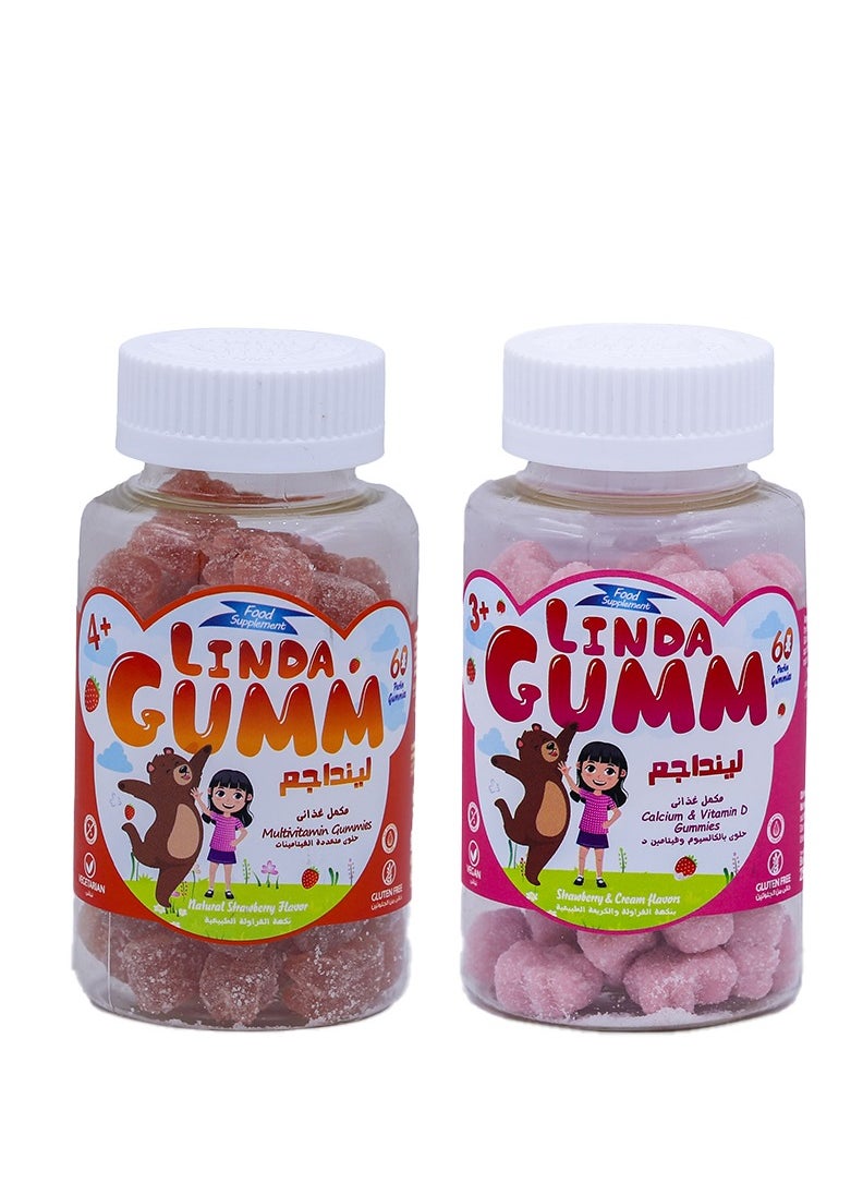 Sulinda Pack Of 2 Lindagum Multivitamin + Lindagum Calcium And Vitamin D  - Image 1