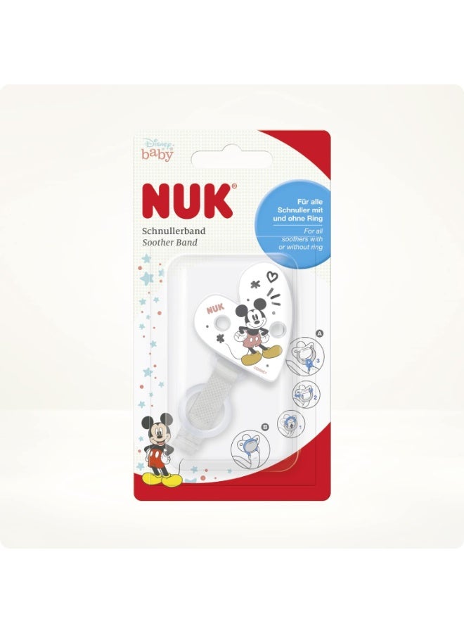 NUK Disney Mickey Mouse Soother Band Pacifier Clip - Image 1