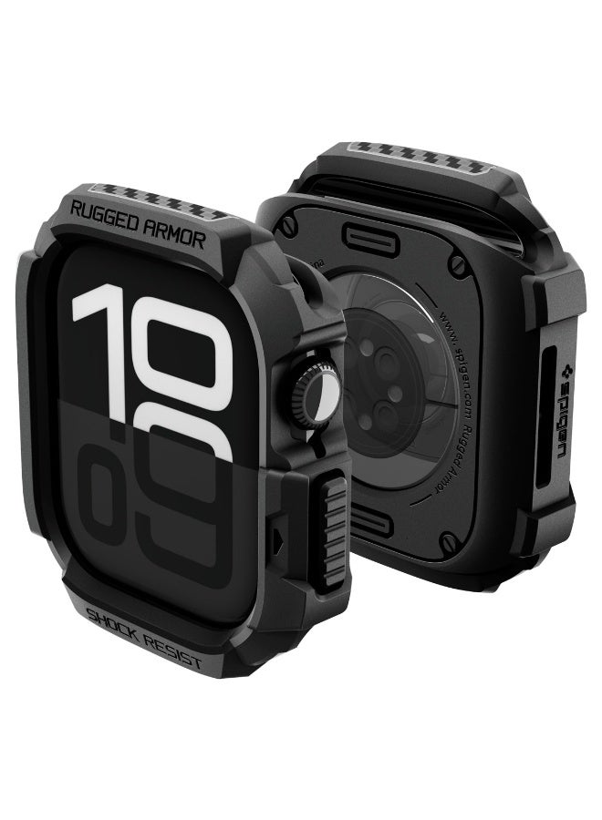 Rugged Armor 2 Apple Watch Series 11/10 (46mm) Case Cover Durable Protective TPU Flexible Shock Proof Mil Grade Bumper - Matte Black