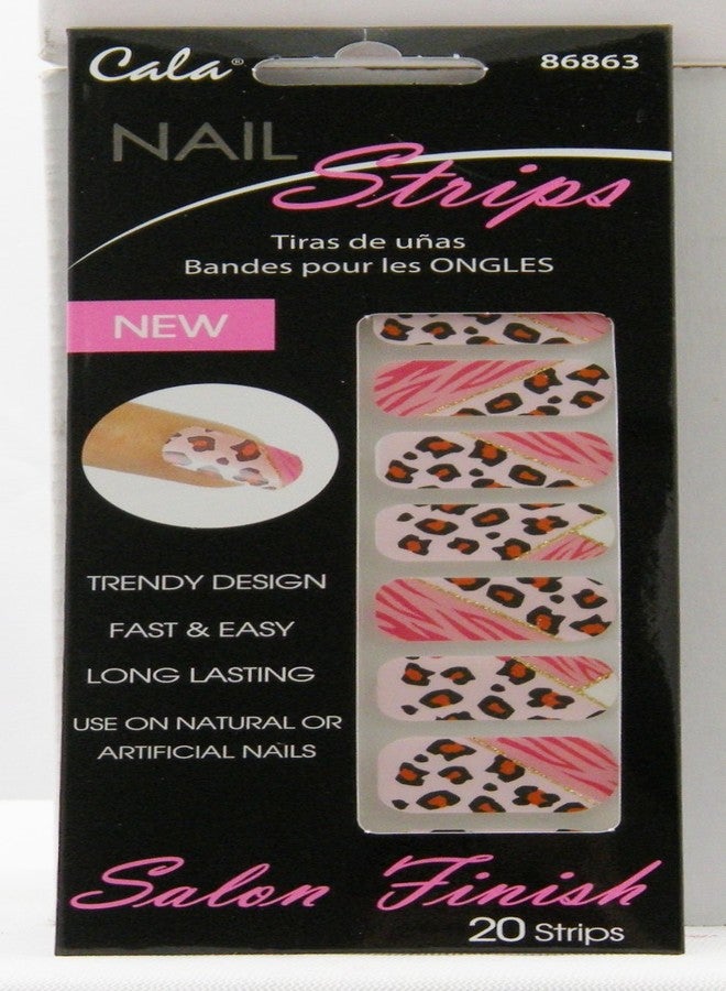 Cala Orange leopard & pink zebra nail strips