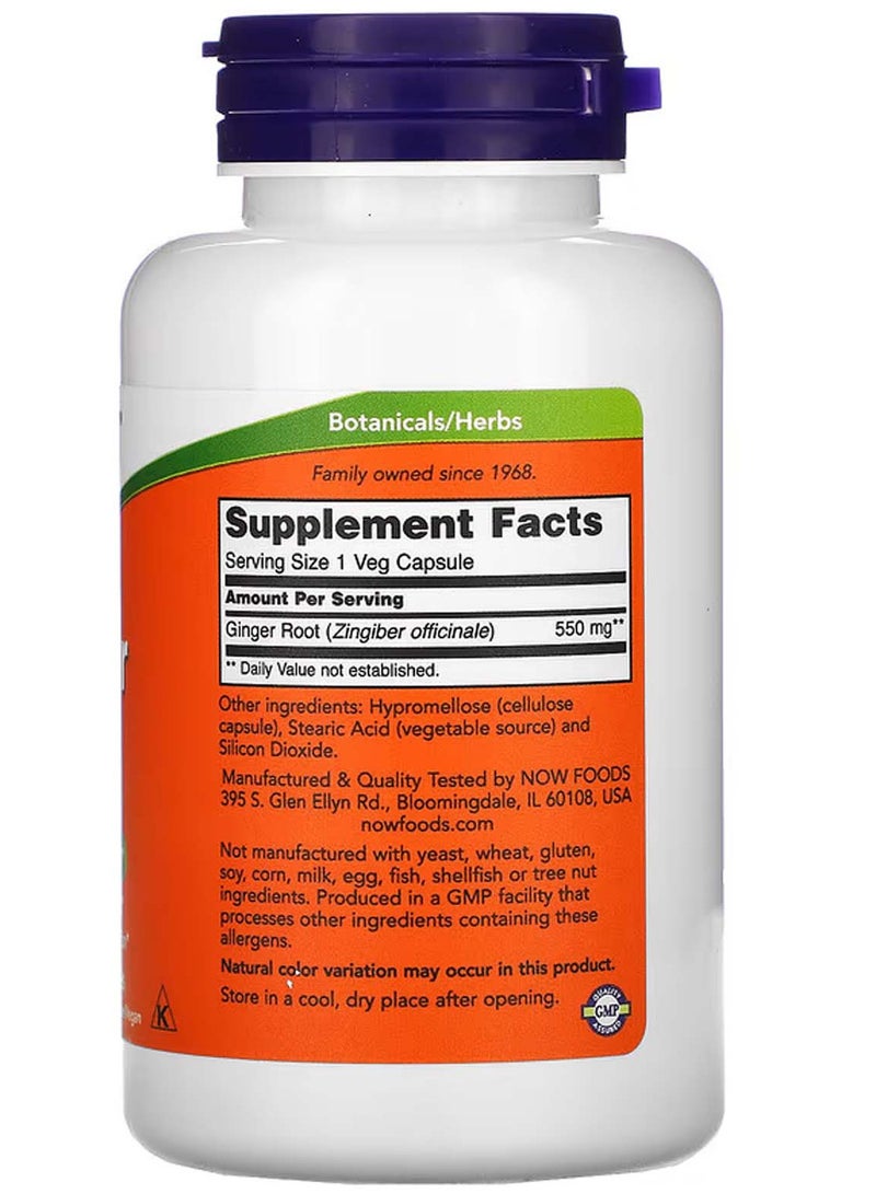 now Ginger Root, 550 mg, 100 Veg Capsules - Image 2