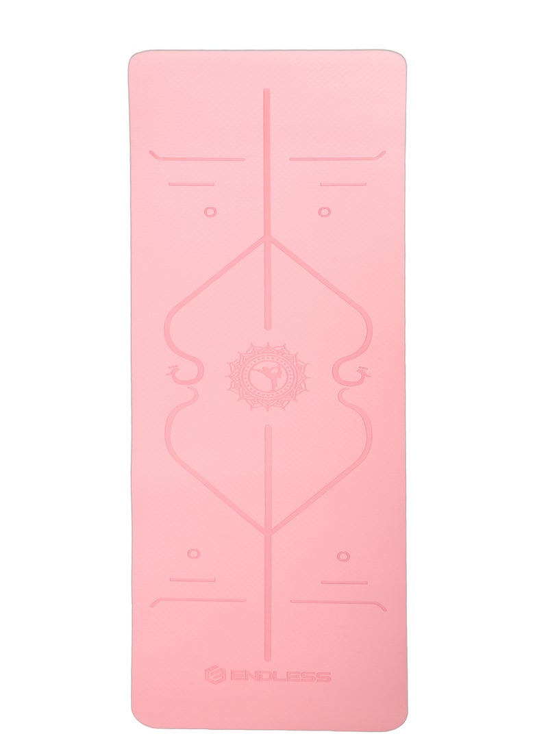 ENDLESS  TPE Yoga Mat 8mm Extra Thick | Non-Slip, Eco-Friendly Exercise Mat with Carry Bag | Pink | Ideal for Yoga, Pilates, Home Workout & Floor Exercises - Image 3
