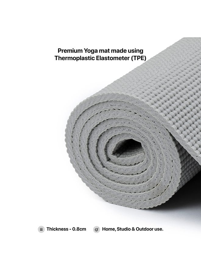 KETTLER - Premium German Technology Powered | 8 mm TPE Yoga Mat for Workout Yoga Fitness Pilates and Meditation High-Density Anti-Tear & Anti-Tear, Ideal | Unisex with Carry Bag - Image 1