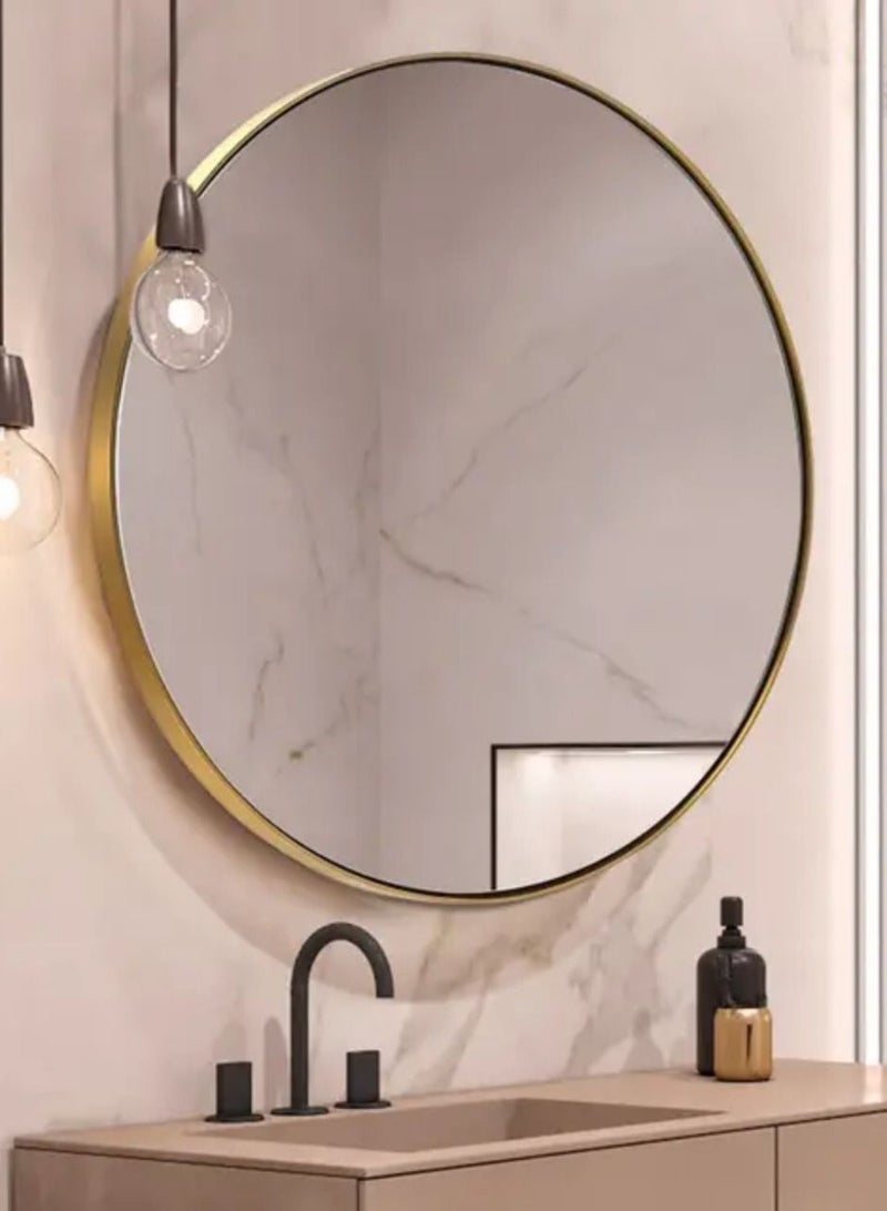 Antique Decor golden Aluminum Alloy Frame Mirror 70cm size  Circle Shape Mirror Modern Stylish Decoration ..  Wall Mirror - Image 2