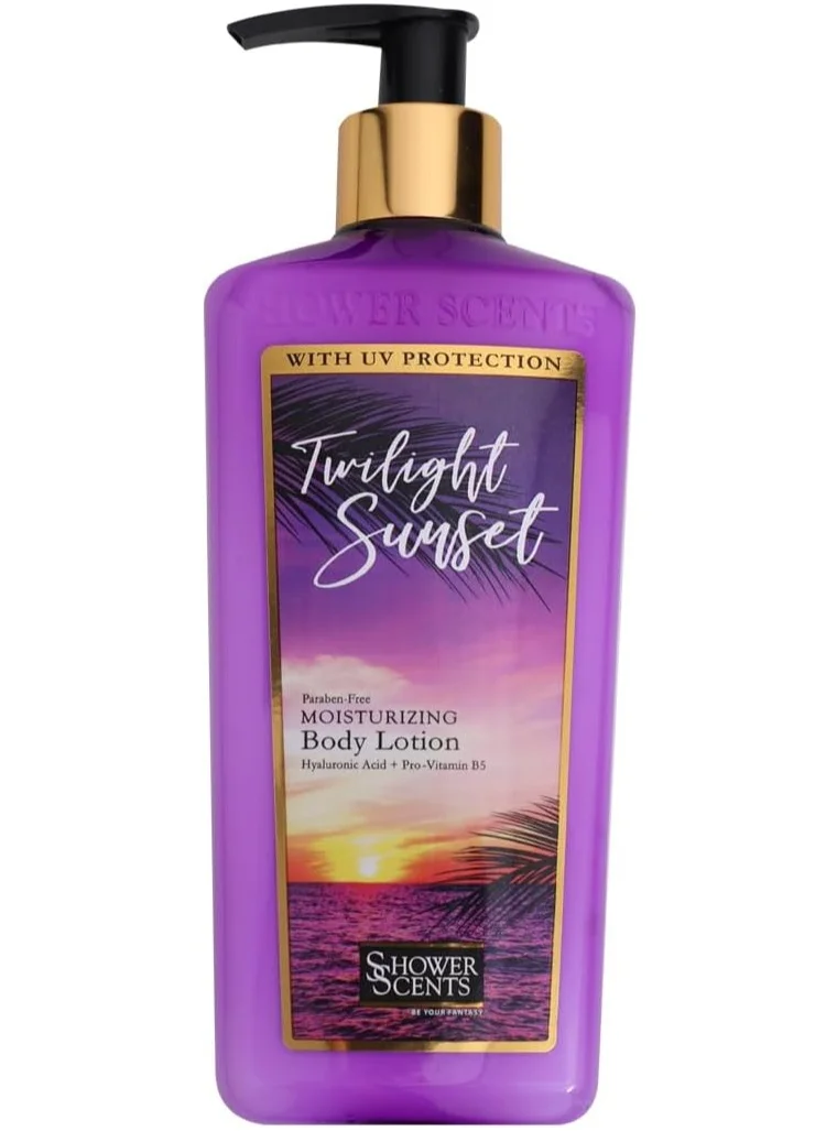 Shower Scents Shower Scents Twilight Sunlight Paraben-Free Moisturizing Body Lotion with Hyaluronic Acid, Pro-Vitamin B5, Vitamin E and UV Protection 312ml