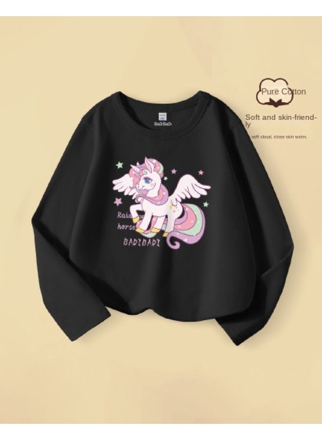 Badibadi Children's Long Sleeve T-shirt, Autumn Style, Cotton Top, Girls' Layering Shirt, Comfortable Top - Image 1