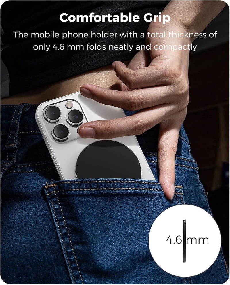 All-Metal Magnetic Phone Ring Holder for MagSafe, Magnetic Cell Phone Grip Stand Finger Ring Kickstand for MagSafe iPhone 16/15/14/13/12 Series - Image 5