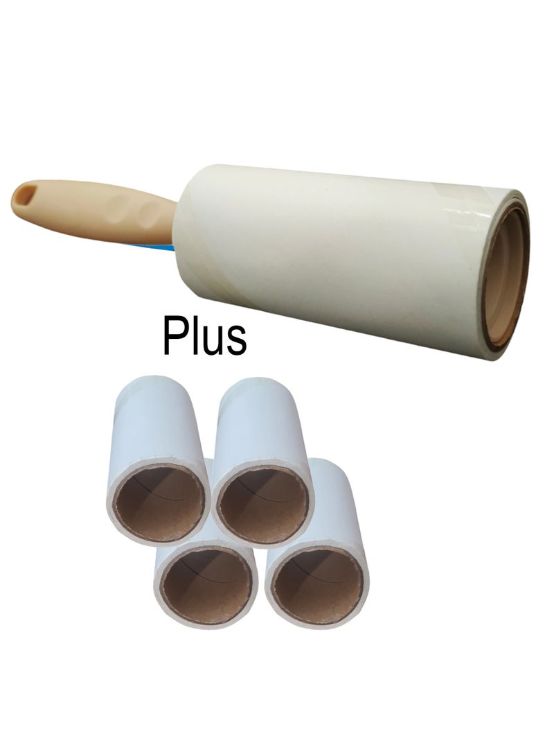 هبّة أسطوانة إزالة الوبر متعددة الوظائف مع 4 لفات لاصقة إضافية لإعادة التعبئة لإزالة شعر الوبر الليفي من الملابس - Image 1