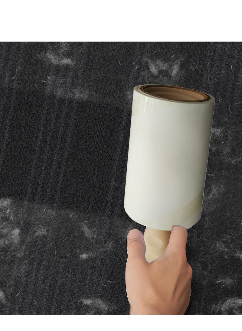 هبّة أسطوانة إزالة الوبر متعددة الوظائف مع 4 لفات لاصقة إضافية لإعادة التعبئة لإزالة شعر الوبر الليفي من الملابس - Image 2