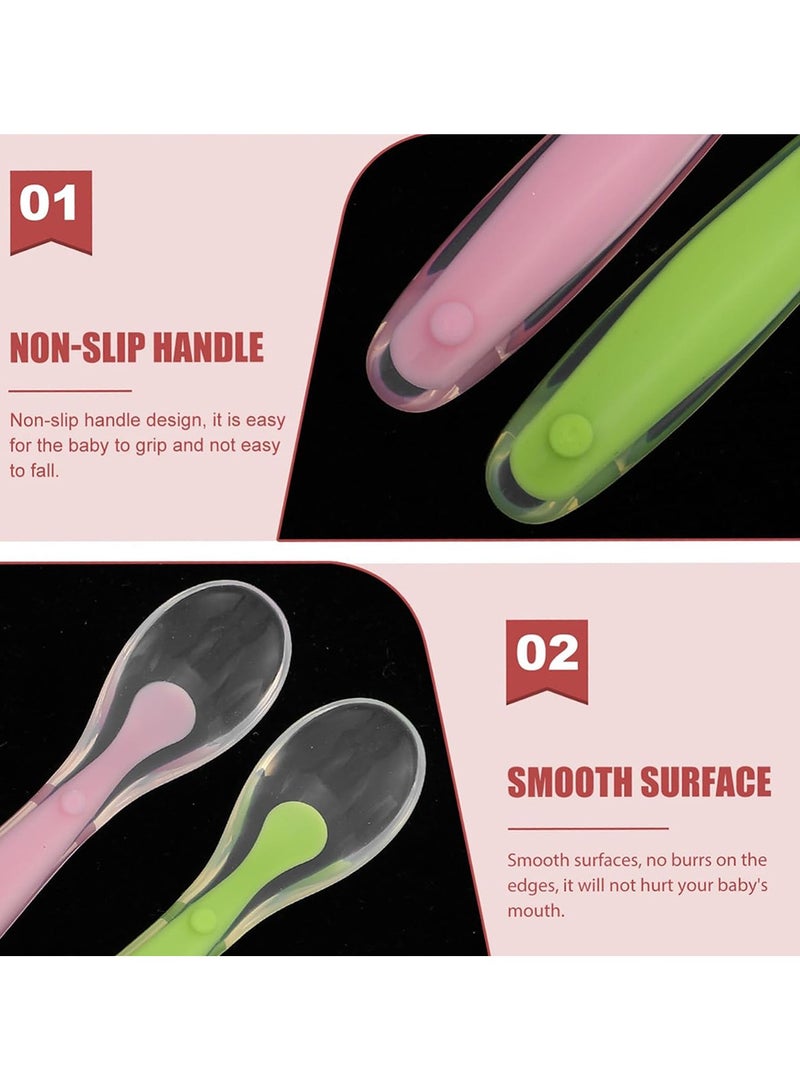 ملعقة تغذية الطفل مكونة من 4 قطع, مساعدة الطفل في المرحلة الأولى,  دليل الفطام المناسب لملعقة تدريب حديثي الولادة, خالية من BPA - Image 3