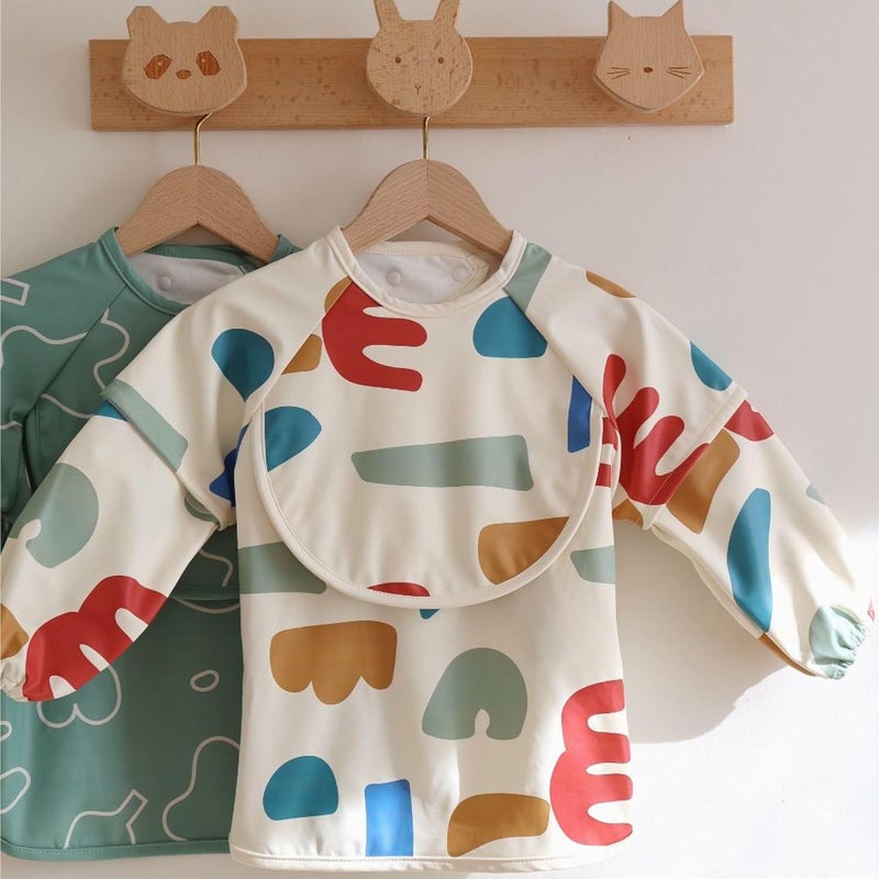 BEABA Béaba 2-in-1 Baby Feeding Bib with Removable Sleeves - Image 4