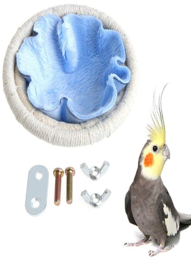 zswell Handmade Cotton Rope Weave Bird Breeding Nest and Small Parrot Cage Hatching House Hut Nesting Box for Budgie Parakeet Cockatiel Parakeet Conure Canary Finch Lovebird