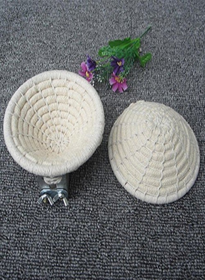 زيسويل عش تربية طيور مصنوع يدويًا من حبل قطني منسوج، وقفص صغير للببغاوات، وصندوق تعشيش للببغاوات الصغيرة مثل البادجي، والكوكاتيل، والكونيور، والكناري، والعصافير، وطيور الحب. - Image 3