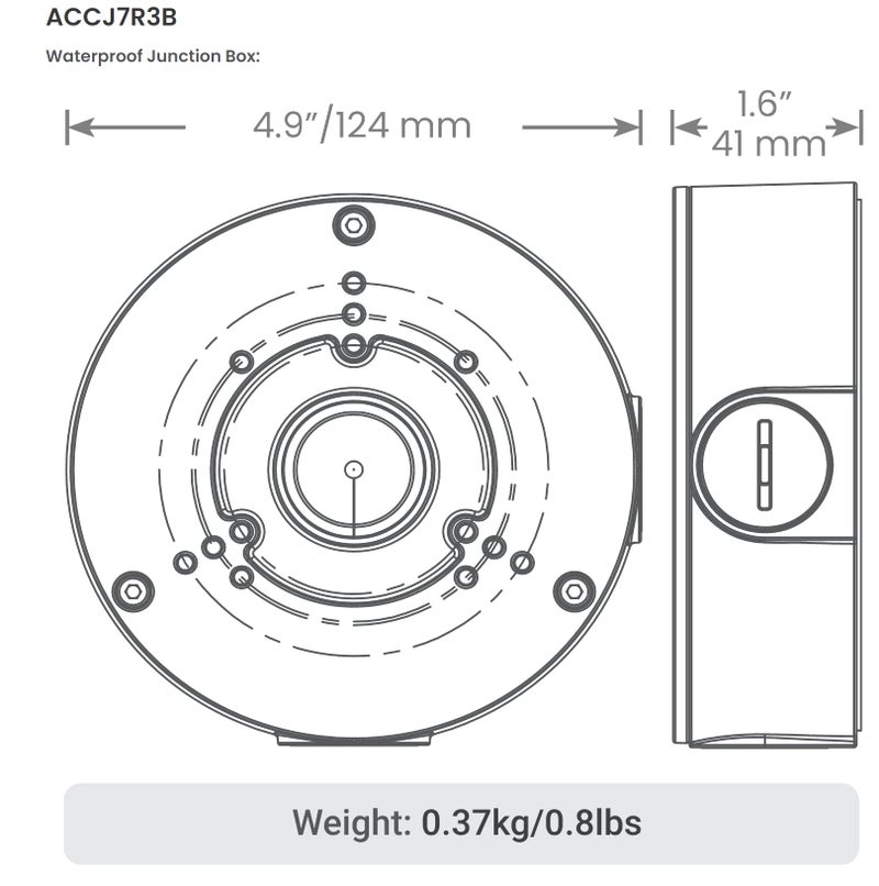 Lorex Home Improvement Outdoor Security Camera Junction Box, Waterproof Electrical Box for Mounting Bullet or Dome Surveillance Cameras - White - Image 2