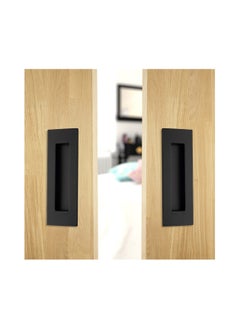 Y&D Recessed Finger Flush Pulls, 4.75" Black Stainless Steel Knob Handles with Screws, Invisible Handle for Kitchen Cupboard Wardrobe Dresser Barn Door Closet, 2 Pack  - Image 2