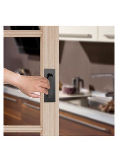 Y&D Recessed Finger Flush Pulls, 4.75" Black Stainless Steel Knob Handles with Screws, Invisible Handle for Kitchen Cupboard Wardrobe Dresser Barn Door Closet, 2 Pack  - Image 3