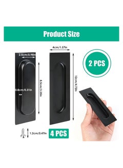 Y&D Recessed Finger Flush Pulls, 4.75" Black Stainless Steel Knob Handles with Screws, Invisible Handle for Kitchen Cupboard Wardrobe Dresser Barn Door Closet, 2 Pack  - Image 5