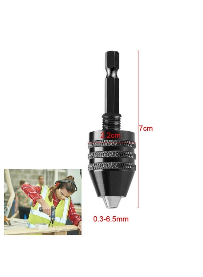 Mini Keyless Drill Chuck 0.3-8mm Self-Tighten Electric Drill Bits Collet Fixture Tools 1/4" Hex Shank Quick Change Converter  - Image 2