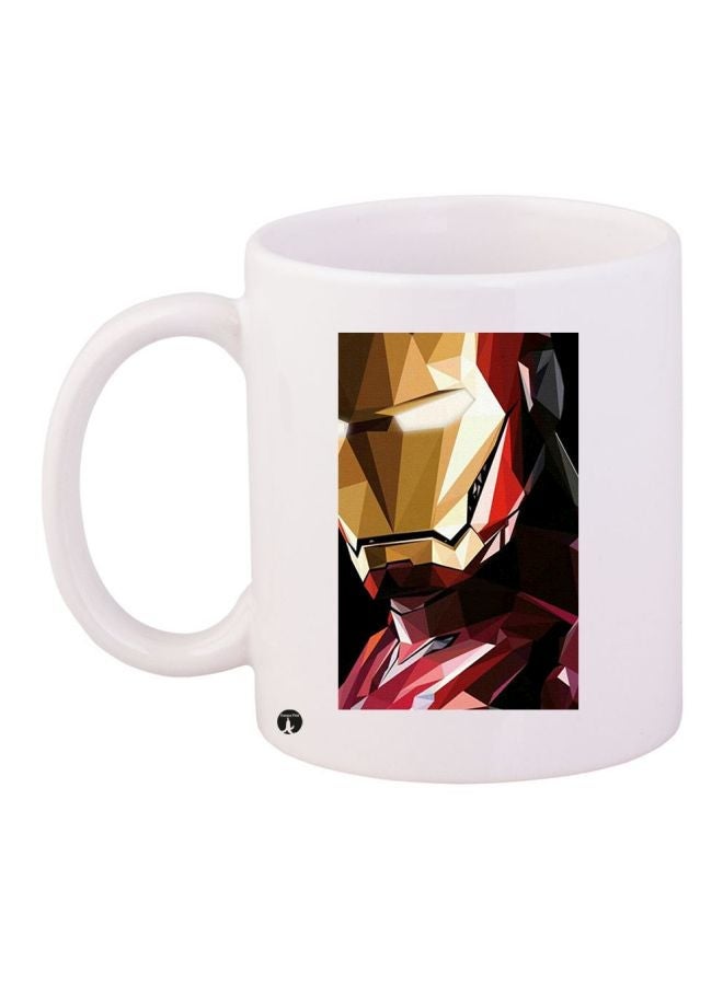 Ironman Printed Coffee Mug White/Gold/Red 11ounce