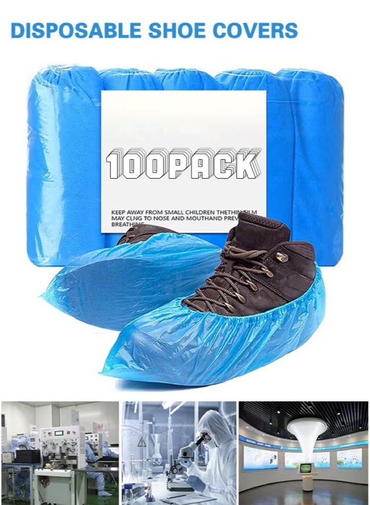 Disposable Anti-Slip Shoe Covers (100-Pack) | Thickened PP Material | Indoor Waterproof & Dustproof | Recyclable Design  - Image 1