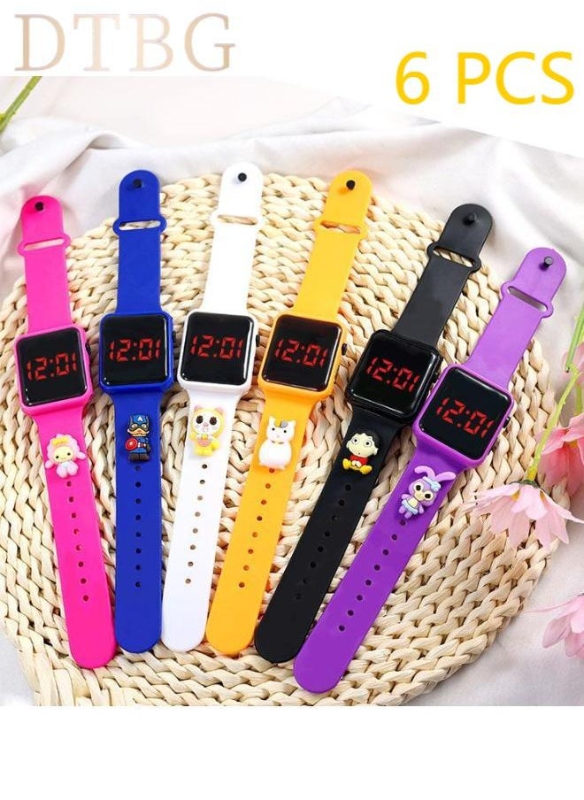 6 Pcs Kids' Square Water Resistant Silicone Digital Watch - pzsku/ZE9C53185F8FE303492C4Z/45/1742456176/8cc8256c-8fc8-48b4-b65b-0375f8b30682