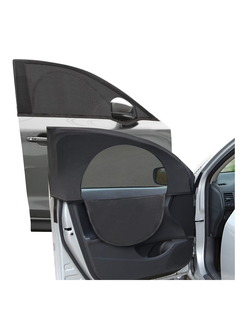 2 PCS Breathable Mesh Car Window Shades for Front Side Windows - Sun Protection, Privacy, and Comfort for Drivers and Families During Camping and Road Trips (125 x 50cm) - Image 1