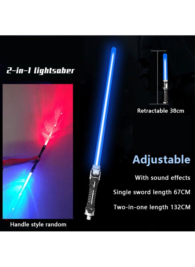 2 Pack Light up Sword Saber with FX Sound (on-Off Control) and Full Retractable Handle, 2 Colors LED Glow in The Dark Toy for Kids Adult  - Image 5