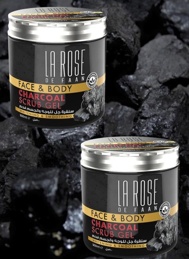 La Rose 2 Pieces Face And Body Charcoal Gel 500ML  - Image 1