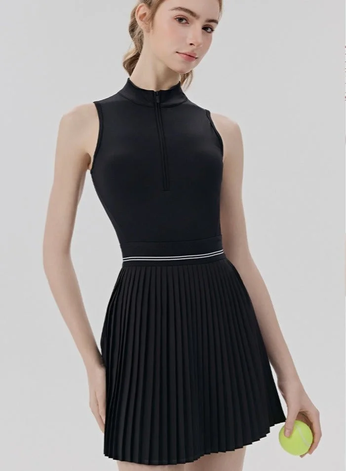 SVL Padel & Tennis Dress with Built-in Bra and Shorts - Black - SVL