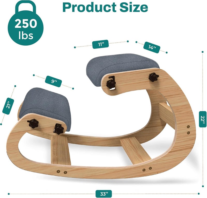 BOFFLE Adjustable Ergonomic Kneeling Chair – Rocking Posture Stool for Desk & Home Office | Supports Spine Alignment, Eases Back Pain, Promotes Active Sitting | 5-Year Warranty - Image 2