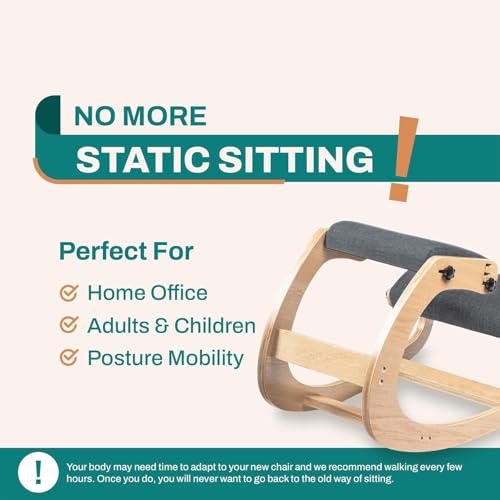 BOFFLE Adjustable Ergonomic Kneeling Chair – Rocking Posture Stool for Desk & Home Office | Supports Spine Alignment, Eases Back Pain, Promotes Active Sitting | 5-Year Warranty - Image 3