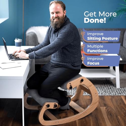 BOFFLE Adjustable Ergonomic Kneeling Chair – Rocking Posture Stool for Desk & Home Office | Supports Spine Alignment, Eases Back Pain, Promotes Active Sitting | 5-Year Warranty - Image 4