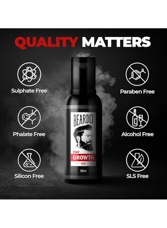 BEARDO Beardo Beard & Hair Growth Oil 50ml & Derma Roller For Hair Growth 0.5 mm| Dermaroller | For Thicker & Longer Beard | Uneven, Patchy & Fast Beard Growth | For Stronger & Fuller Beard Hair - Image 5