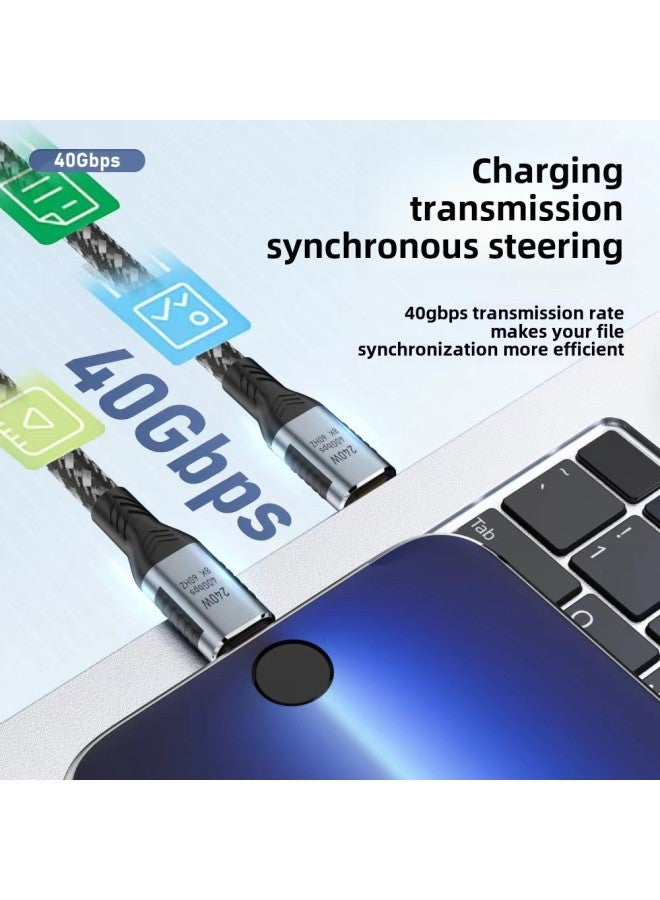 USB4 Data Cable 240W Fast Charging Cable 48V Compatible With Lightning 3 Full Function 8K60Hz Projection Screen Data Cable 40Gbps-Color:USB4/40Gbps 240W 1.5 M - Image 4