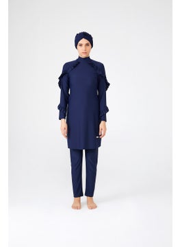 Adasea Women's Lycra Ruffle Design Fully Covered Hijab Swimsuit 4104  - Image 1