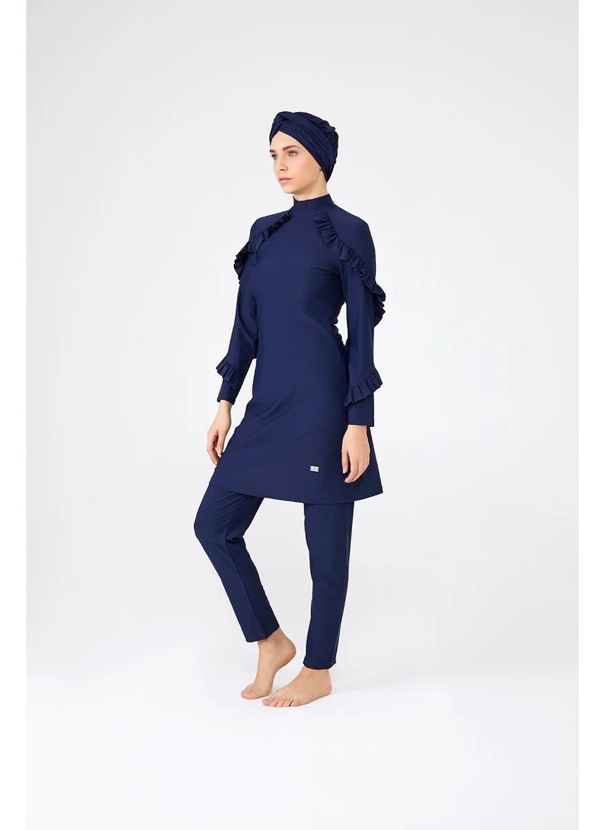 أداسيا Women's Lycra Ruffle Design Fully Covered Hijab Swimsuit 4104